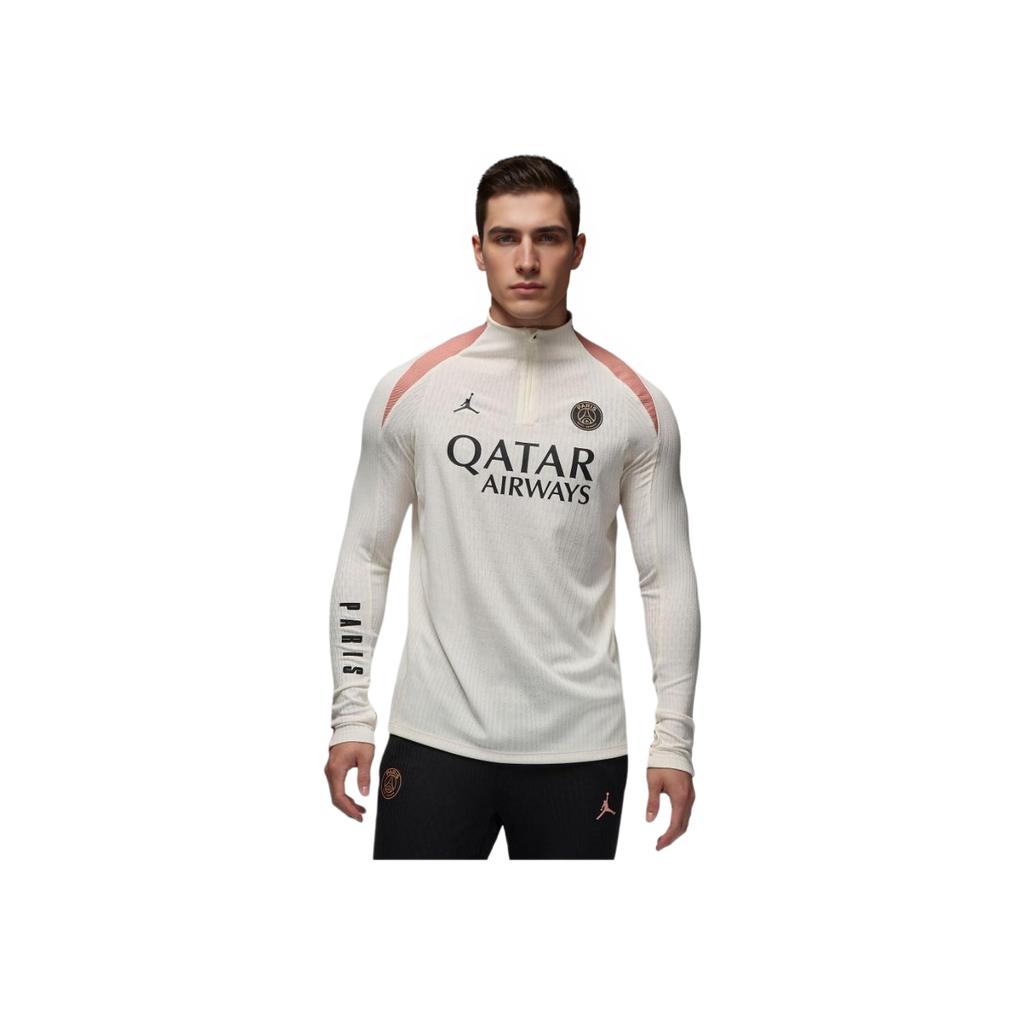 Jordan Paris Saint-Germain FW24 Dri-FIT ADV Outdoor Casual Sports Pullover Long Sleeve T-Shirt Men Tops White Pink FQ2321-111