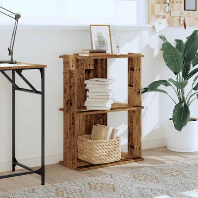 Bookshelf 3 Shelves Rustic Wood Effect 60 X 30 X 80 Cm Engineered Wood