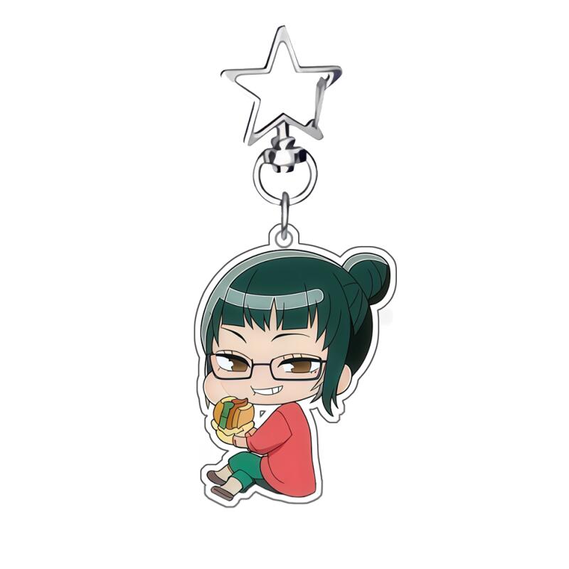 Anime Acrylic Keychain for Jjk Gojo Satoru Inumaki Toge Panda Itadori Yuji Self-Made Acrylic Key Buckle Q Version Bag Pendant