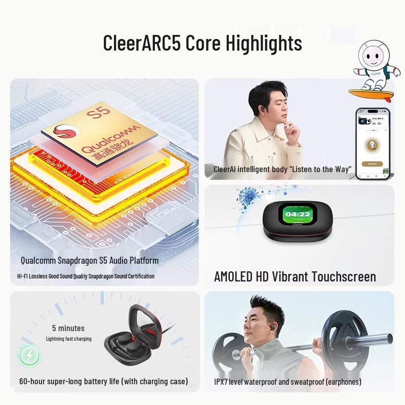 Cleer ARC5 AI Smart Open-Ear Sport Wireless Headset