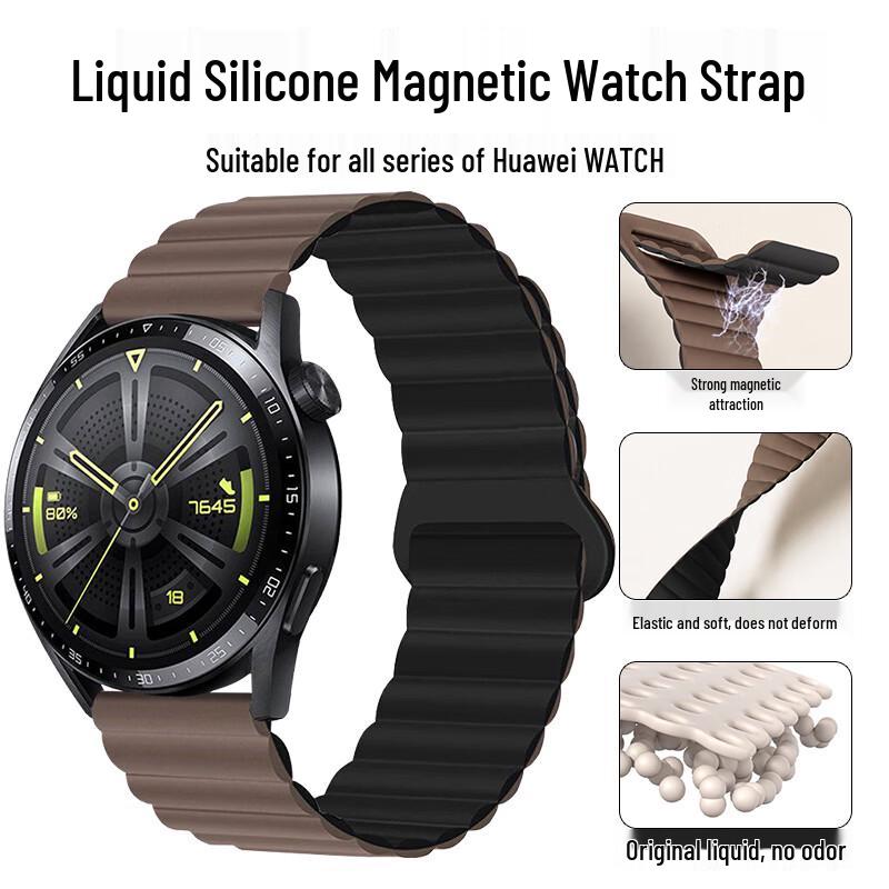 MaShi Magnetic Silicone Watch Bands & Smartwatch Charger for Huawei