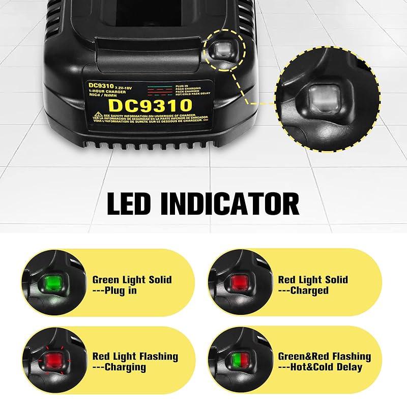 For DC9310 7.2V - 20V NI-MH NI-CD Battery Charger for DW9116 DE9130 DE9310 Electric Drill Tool Accessory