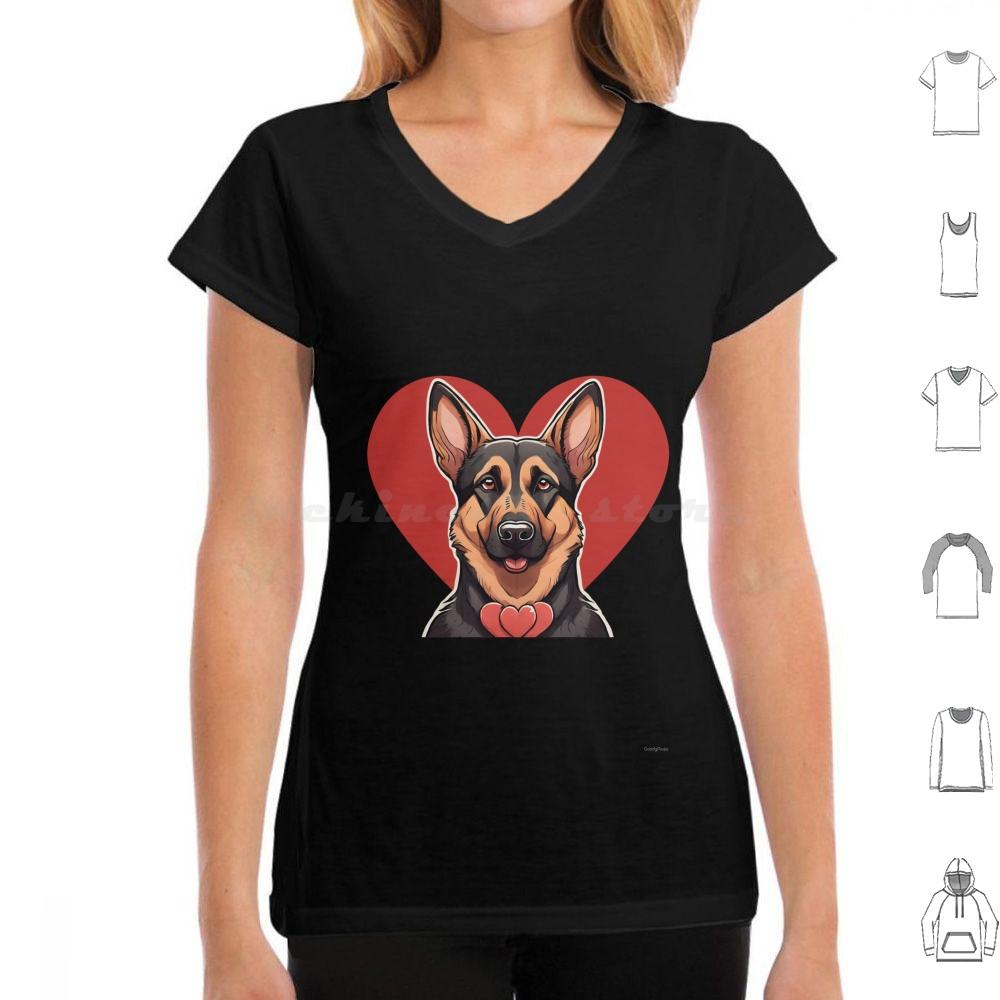 Cute Valentine German Shepherd Dog T Shirt Men Women Kids   Valentine Valentine Dog German Shepherd Cute Dog Dog In Heart