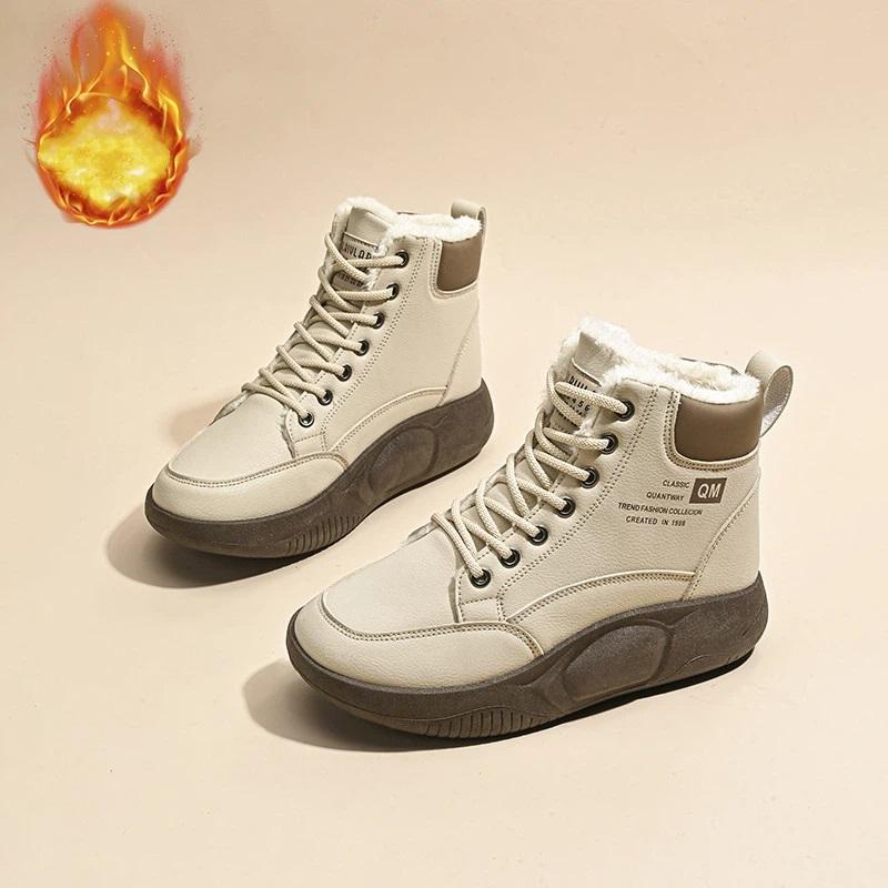 Women's Winter Thick And Warm High Top Shoes With Added Fleece Cotton Shoes