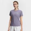 Fila Fitness Classic Minimalist Basic Solid Color Sports Training Versatile Breathable Short Sleeve T-Shirt Women Tops Clematis-Purple A51W621104FPU