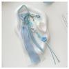 Cute Ocean Conch Light Blue Lace Ribbon Bag Charm Flower Bead Fish Pendant Carabiner Beach Key Accessories Bag Charm