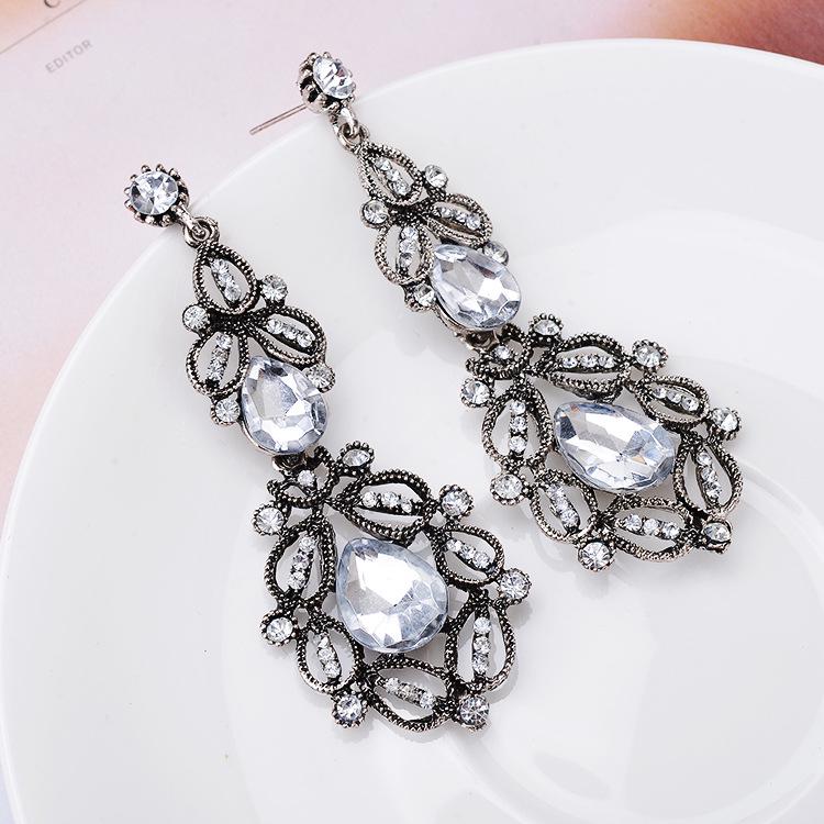 

Розкішні сережки-краплі з самоцвітами в корейському стилі: Трендова європейська та американська мода