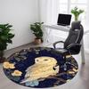 1PC Night Owl Office Round Area Rug, Indoor Mat Suitable For Office, Under Office Chairs Bedroom Living Room Home Decor, Room DecoT1223053