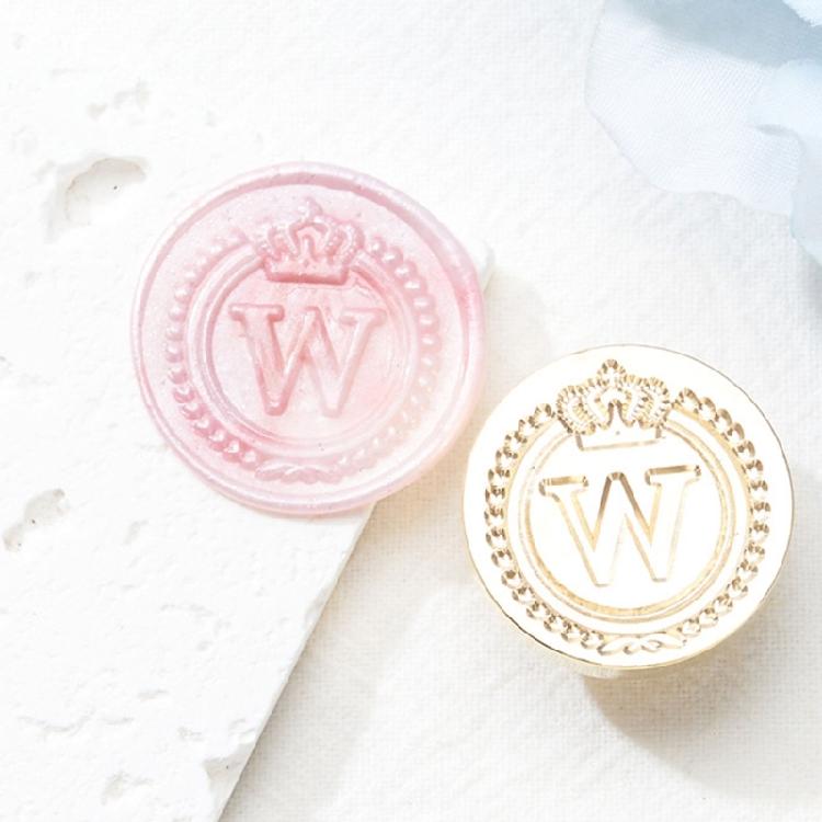 Brass Head Seal Stamp Crown Letters Sealing Wax Stamp for Letter Invitations Decoration English Letters Wax Seal Stamp