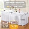 4/5/6/8Ft Spandex Tablecloth,Wrinkle Free Fitted Table Cloth Cover with Skirt for Parties Weddings Birthday Banquet Baby Shower