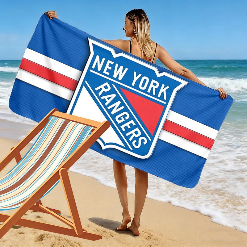 New York Rangers Print Beach Towel, Large Soft Quick Dry Towel for Beach Camping Swimming