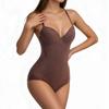 Sleeveless Spaghetti Strap Formande Bodysuit för Kvinnor med Inbyggd BH