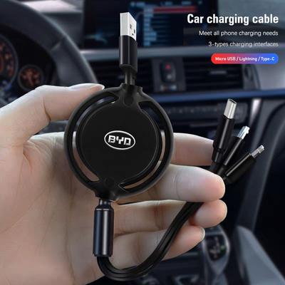 Car Interior 3 In 1 Micro USB Type C Fast Charging Cable For BYD Atto 3 Yuan Plus Han Tang EV F3 E6 Dmi Song F0 Qin Pro G3 Ea1