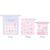 Marimo Craft Sanrio My Melody 50. Rocznica Girly Pop Heart Zestaw 3 sztuk Torby ze sznurkiem, [L] Ok.. S180 x W230mm, [M] Ok.. S150 x W190mm, [S]