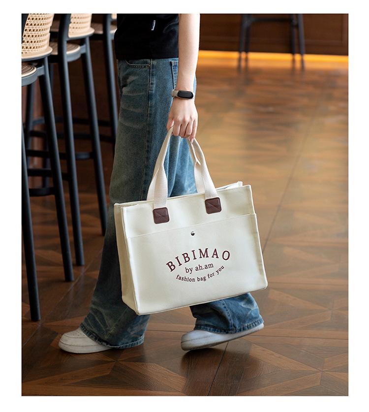 Large Canvas Tote Bag for Women - Customizable with Logo Pattern Ideal for Students