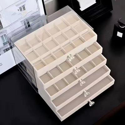 Transparente Acryl-Schmuckaufbewahrungsbox mit Schubladen für Ohrringe und Halsketten