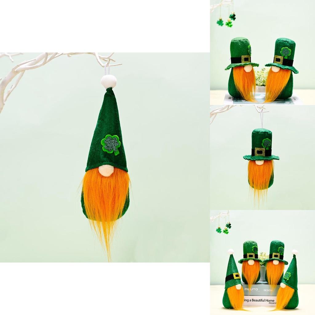 St.patrick's Day Decoration Gnomes Plush Toy Shamrock Faceless Gonk