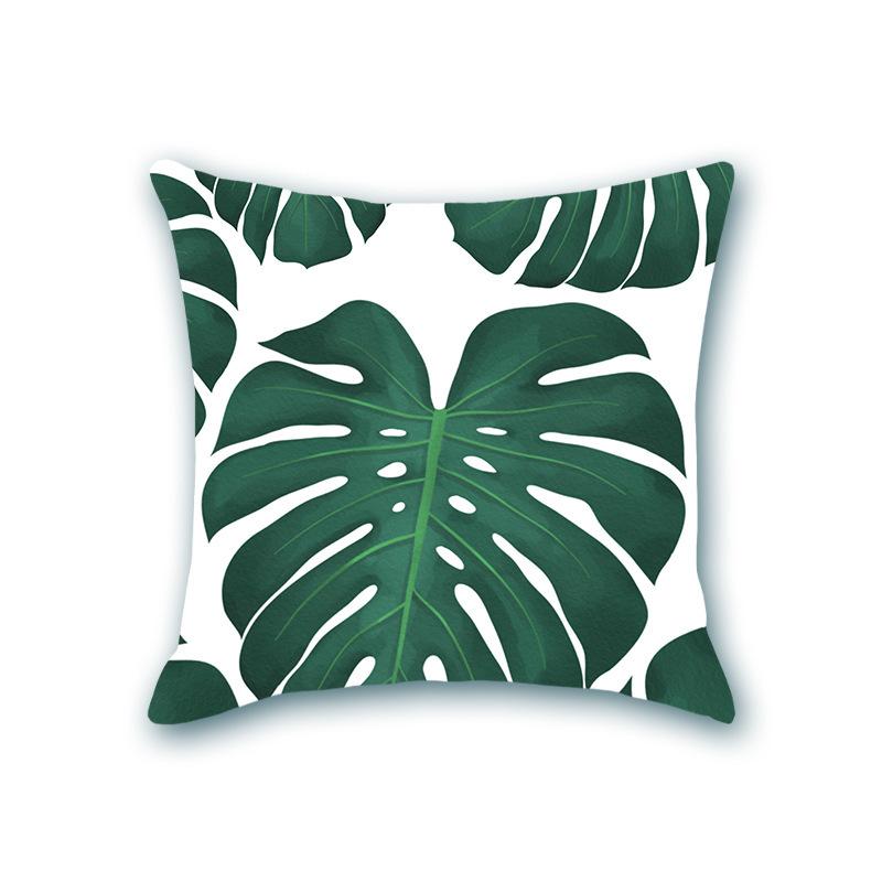 New Plant Print Decorative Imitation Super Soft Pillow Case Nordic Floral Sofa Office Bedside Cushion Cover