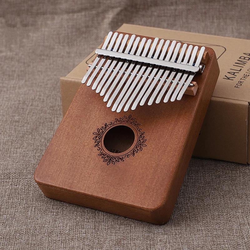 Kalimba 17 kláves palcové piano vysoce kvalitní dřevo mahagonové tělo mbira africká sanza s taškou na kalimbu kreativní hudební skříňka prstové piano