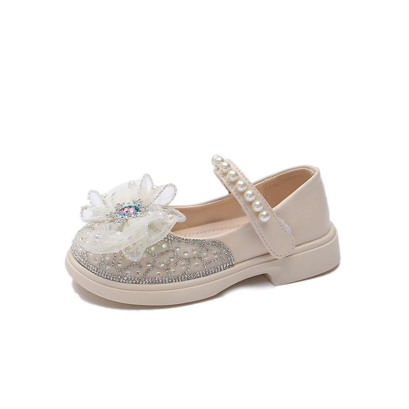 

Кожаные туфли для девочек, модные туфли принцессы со стразами, новинка 2025 года, детские туфли для выступлений с бантом, мягкая подошва, хрустальные туфли для девочек 26-30 yards 5 pairs in one hand бежевый