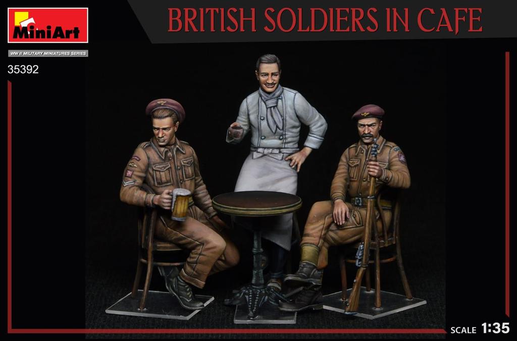 Miniart 1/35 Scale British Soldier In a Cafe (3 Figures) Plastic Model Kit MA35392