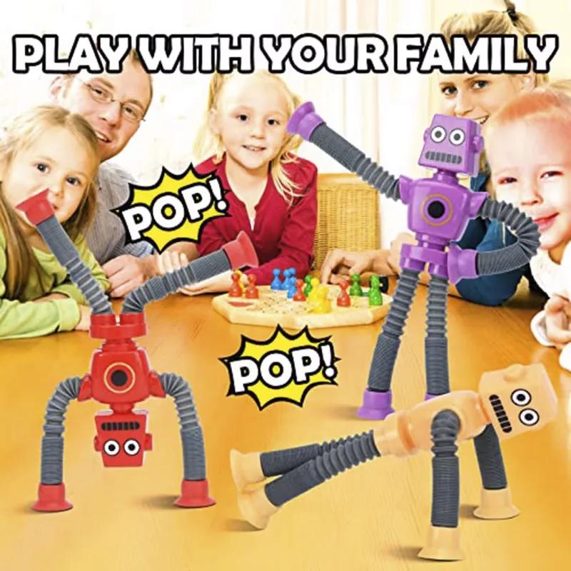 1/16 Stück Saugfuß Roboter Stressabbau Teleskopspielzeug Kinder Mädchen Stressabbau Sensorisches Spielzeug Kinder Mädchen Geburtstagsfeier Gastgeschenke