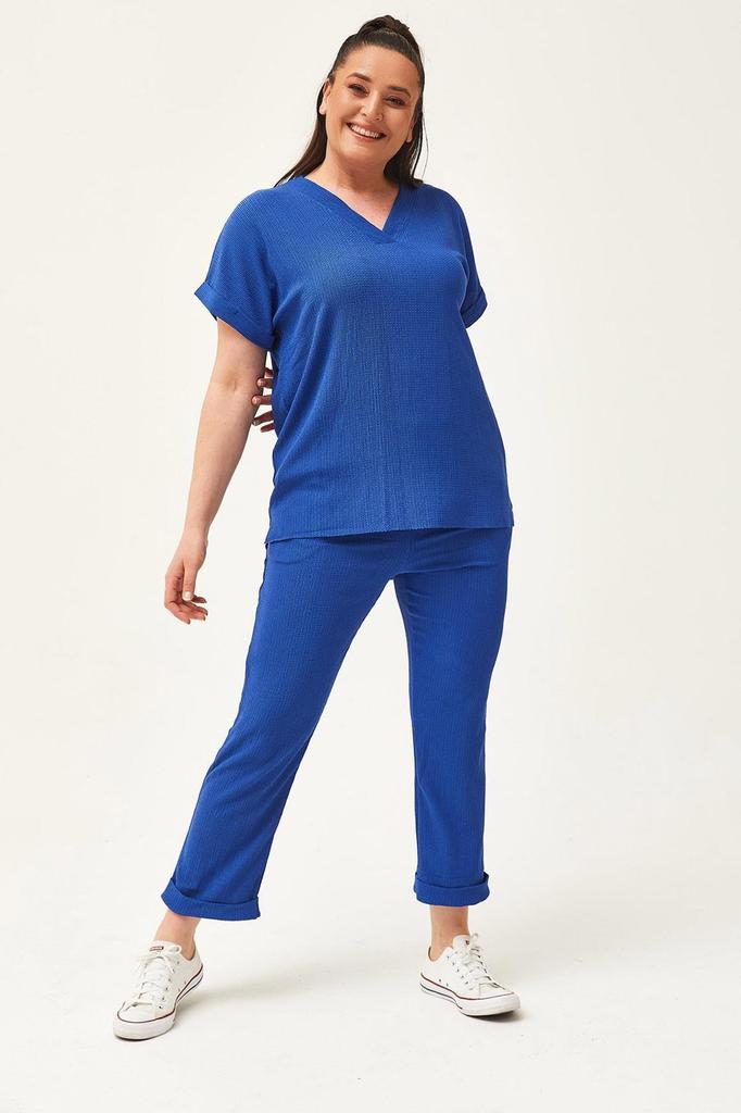Damenmode Übergröße Trainingsanzug Set Plus Size Capri Grün Trainingsanzug Set