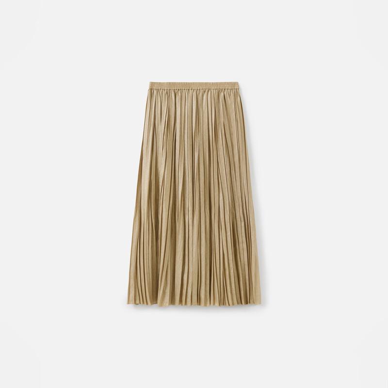 Broadcast Pleated A-Line Midi Skirt