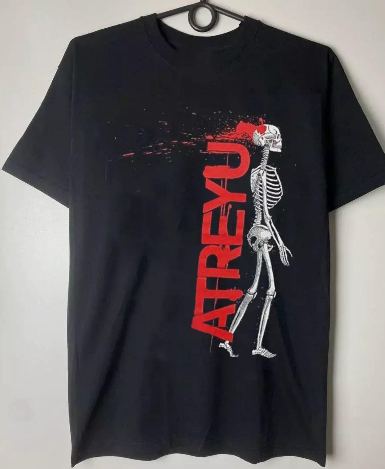 26 2000 s Atreyu Skeleton Logo Short Sleeve Cotton Red All Size Shirt Unisex T-Shirt M