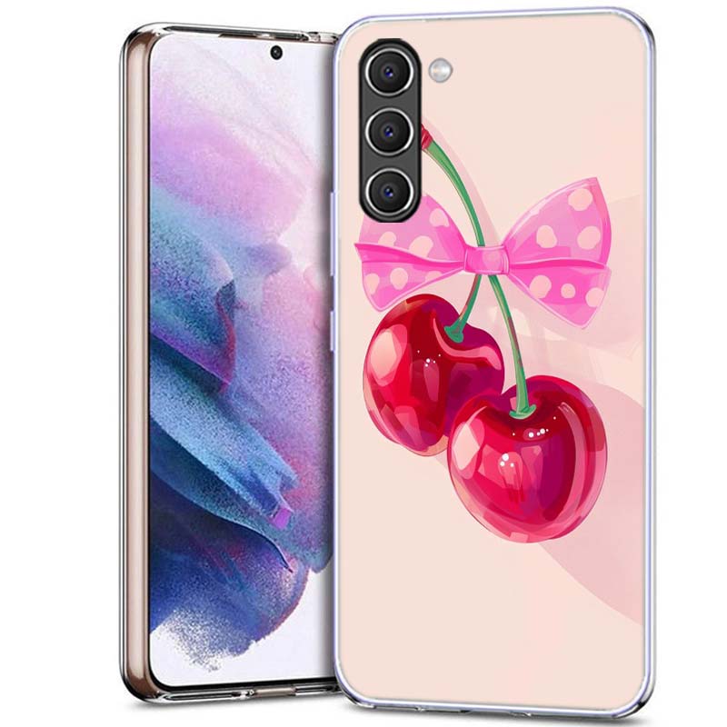 Cherry Bow Phone Case for Samsung A54 A14 A24 A34 A17 A37 A57 A55 A35 A25 A15 A13 A23 A33 A53 A07 A05S A04S A03 A73 Galaxy Note