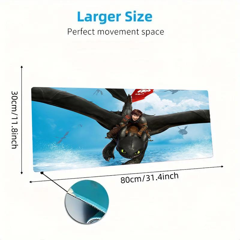 How to Train Your Dragon Print Cushion Non-slip Laptop Tablet Big Mousepad XXL Mat Mini PC Playmat With Lock edge