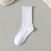 Men's White Summer Basketball Socks - Sweat-Absorbent, Deodorant, Mid-Tube, Ideal for Running & Sports