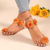 Set-toed Flower Sandals Women's Flat Beach Sandals Women's Breathable Beach Sandals Women's Outer Wear
