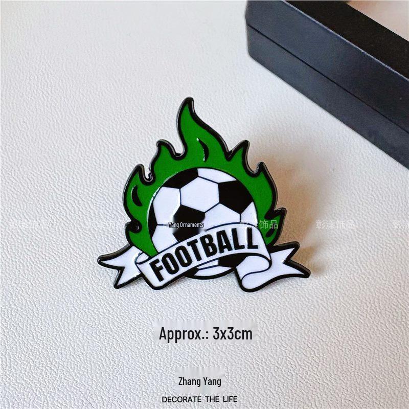Multi-Sport Emblem Pin: Football, Basketball, Badminton, Tennis, Baseball, Billiards, Table Tennis, Volleyball Brooch