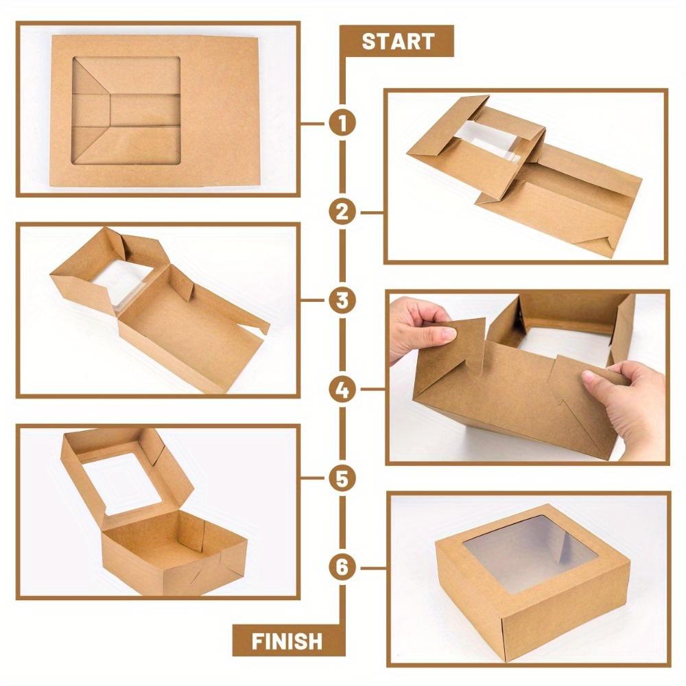 12pcs Gift Boxes with Clear Window Kraft Paper Treat Boxes, Gift Wrap Box for Weddings Birthdays, Parties, Packaging Box for Soap Gift Jewelry