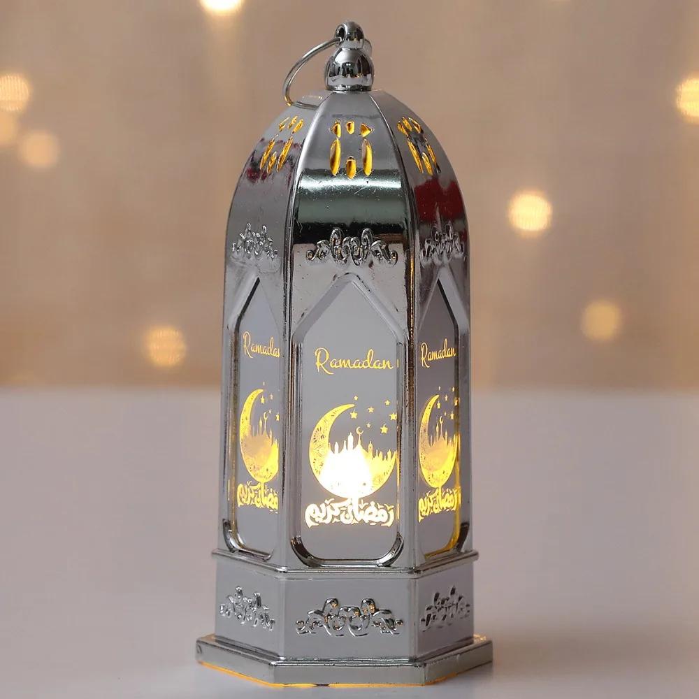 

Creative LED Star Moon Eid Lamp Moon Lamp LED Candle Lamp Mubarak Night Light Muslim Ramadan Ramadan Decoration Party Gifts 4inch срібний