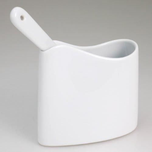 Hakusan Porcelain Rice Scoop Holder, White, 12.5 X 6.5 X 11.5 Cm, Pocket, Hasami Ware, Made In Japan