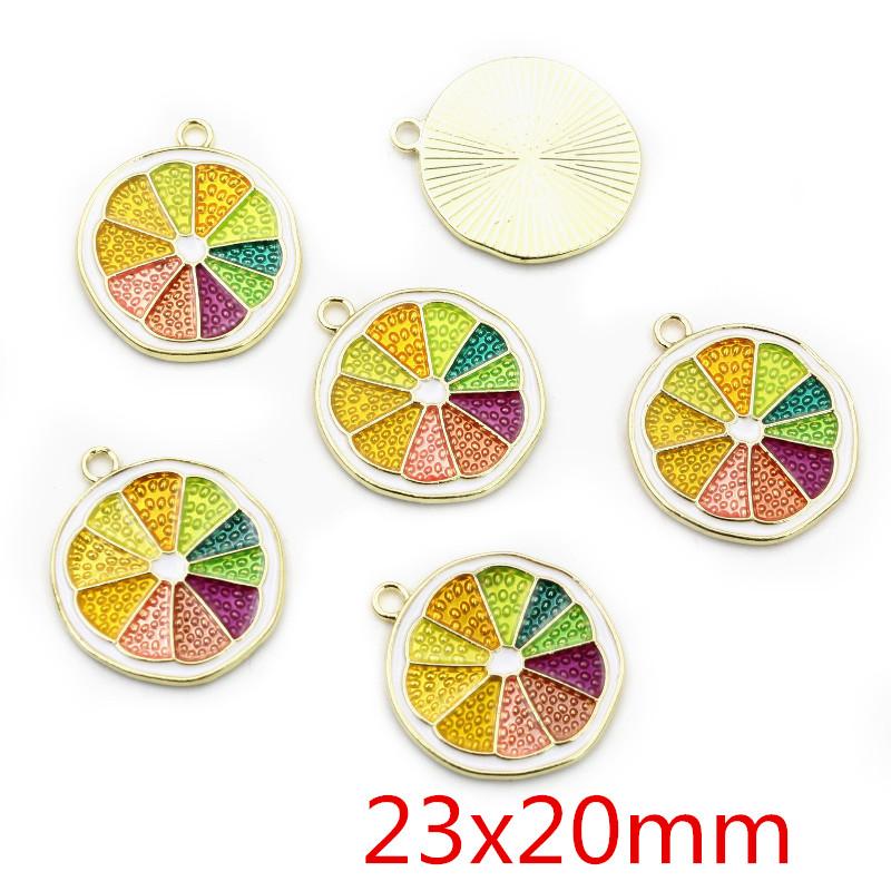 10pcs/lot Fruit Enamel Metal Charms Apple Orange Carrot Pendant for DIY Necklace Bracelet Jewelry Making Findings Supplies