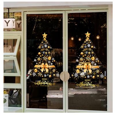 1 ks Vánoční samolepky na zeď, Statická adsorpce, Dekorace skla oken, Vánoční samolepky