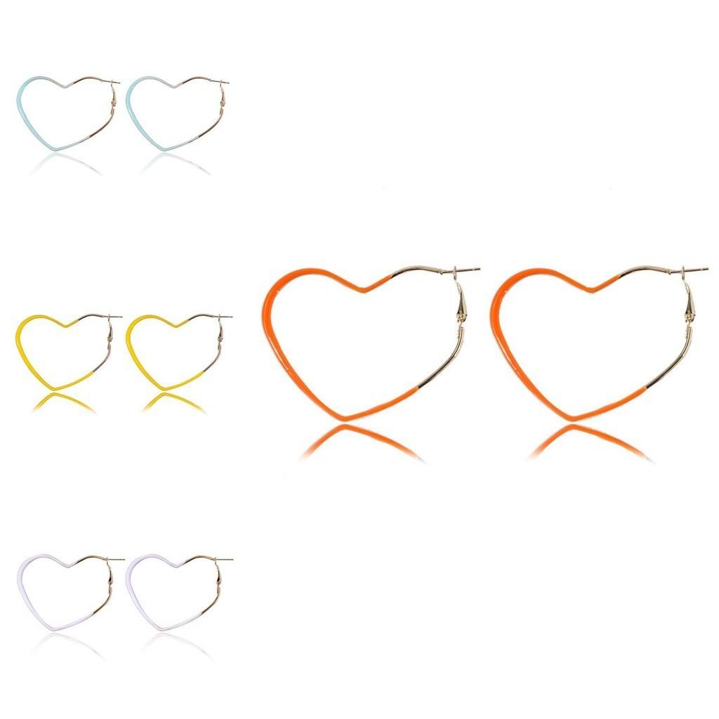 Geometric 2021 Elegant Heartshaped Alloy Earrings For Women In Colors Bright