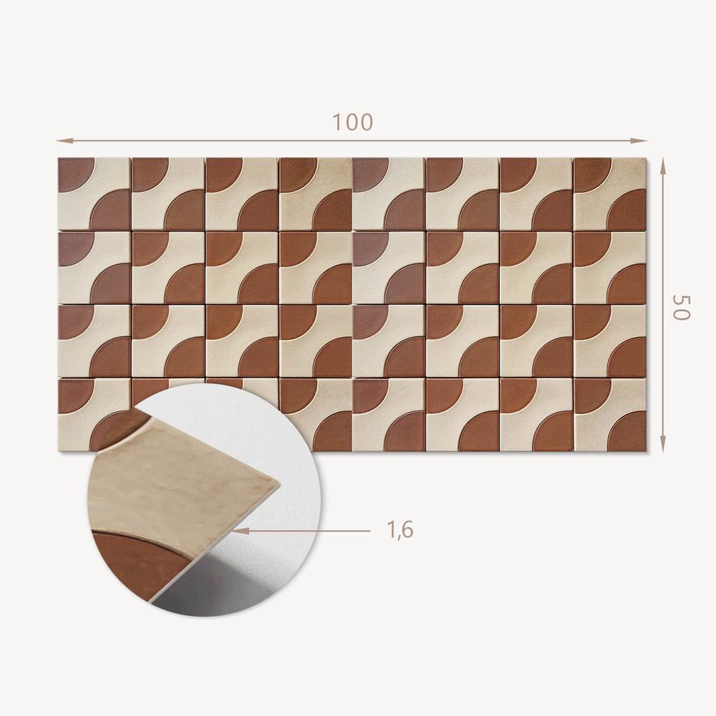 Dekoracyjny Panel Ścienny Samoprzylepny Winyl 100X50 Cm Geometryczne Płytki W Wzory