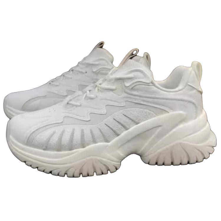 New Anta Shock Absorbers Slip Resistant Abrasion Resistant Low Top Chunky Sneakers Women's Gray White 122148885-4