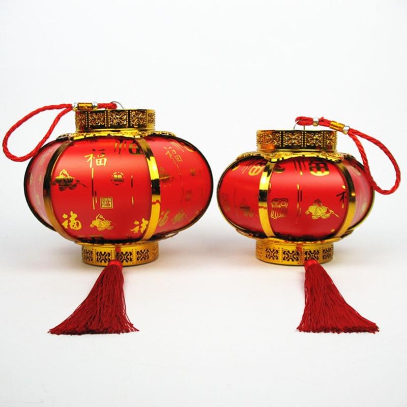 Portable Lantern Chinese LED Lantern Spring Festival Luminous Lantern ABS Material Home Decorative Lanterns for Children