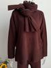 Women 3 Piece Knit Sweater Set Oversized Wide Leg Pants with Scarf Casual Fall Winter