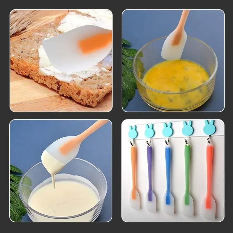 Silicone Spatula Baking Cream Butter Random Color Heat-Resistant Mixing Batter Scrapers Kitchen Utensils Cooking Bakware Tools