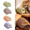 Self Heating Dog Cat Bed Flannel Kennel Cave House Cozy Cat Hideout Removable Pillow for Indoor Cat Enclosure