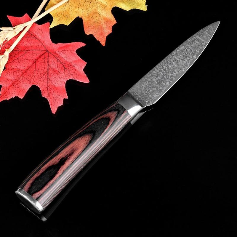 Chef Knife 7cr17 Color Wooden Handle Meat Cleaver 8 Inch Kitchen Knife 3.5Inch Fruit Knife