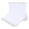 YUEDGE White Athletic Cushioned Cotton Crew Socks for and Casual Set Women's Socks, Sweat-Wicking, Odor-Resistant, Commuting, Work, Wear, 5-Pair
