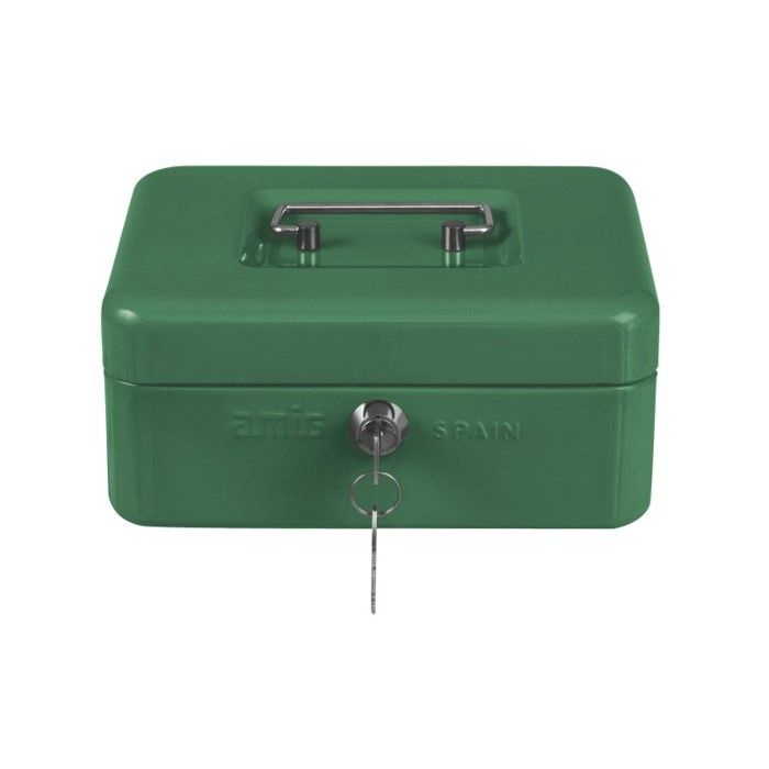 AMIG | Coffret à monnaie 2153 | 150 x 110 x 70 mm | Acier | Vert