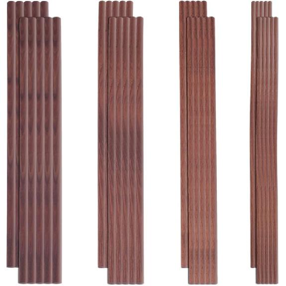 OLYCRFAT 32Pcs 4 Size Walnut Dowel Rods 6 Inch Long Dowel Rods Wood Sticks 2.7/4/4.5/5.8mm Dia Unfinished Round Sticks Wooden Carving Blocks for